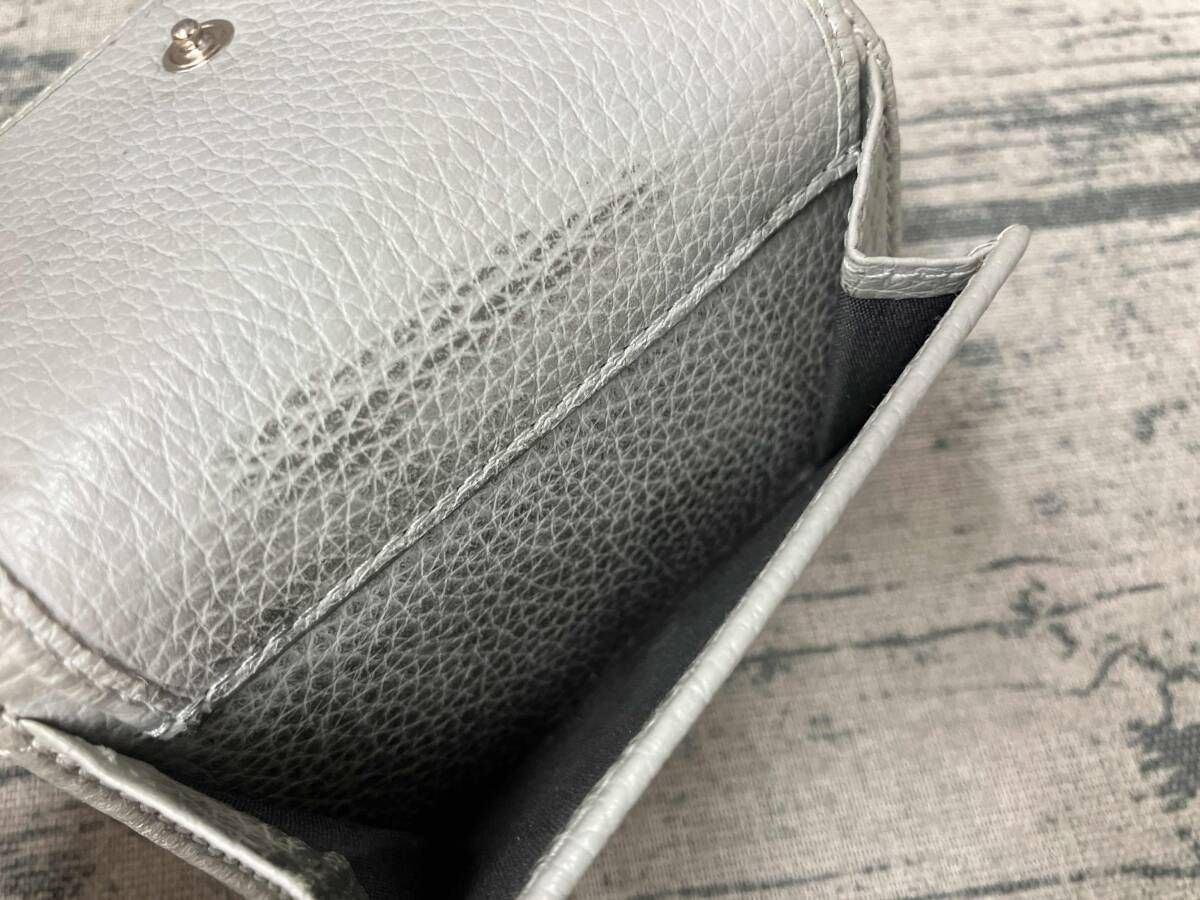 箱付き】JIMMY CHOO ジミーチュウ 三つ折り財布 グレー 状態考慮 