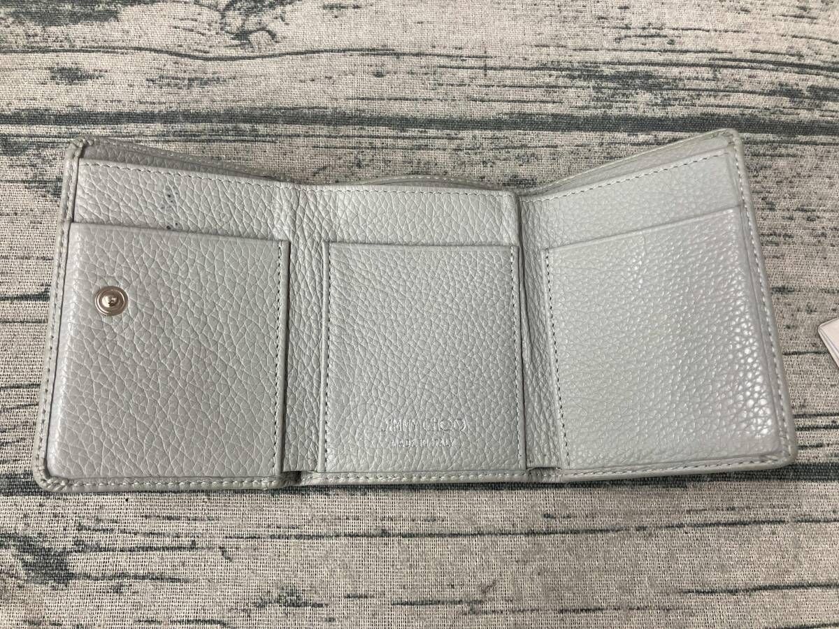 箱付き】JIMMY CHOO ジミーチュウ 三つ折り財布 グレー 状態考慮 