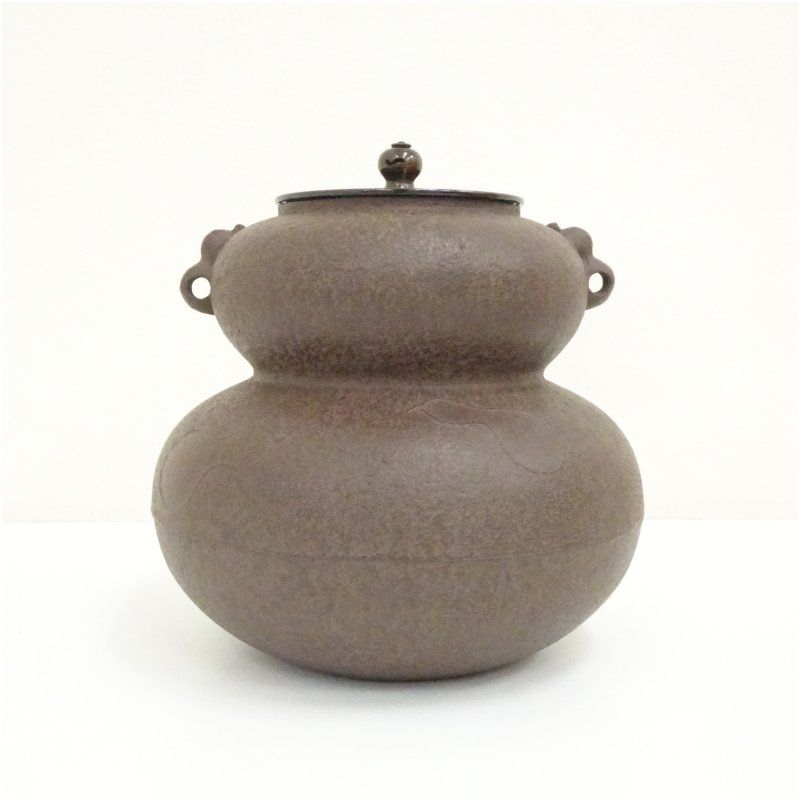 釜師 佐藤浄清造 六瓢釜（共箱） 茶道 茶道具 おしゃれ 茶釜 茶器 抹茶