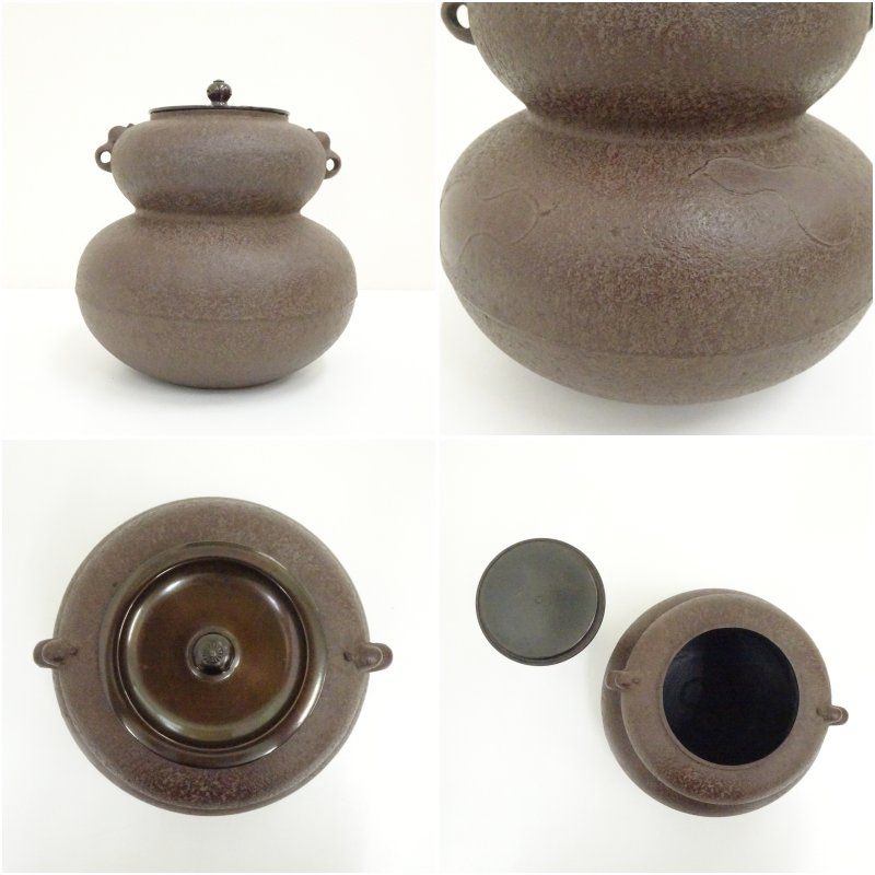 釜師 佐藤浄清造 六瓢釜（共箱） 茶道 茶道具 おしゃれ 茶釜 茶器 抹茶