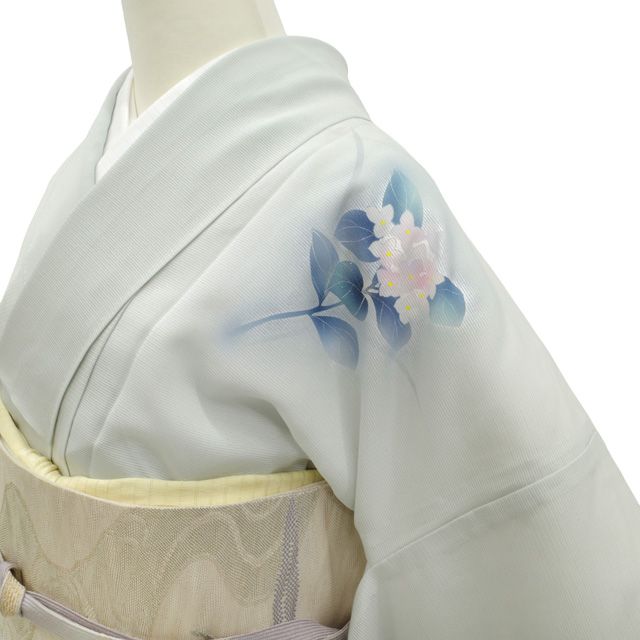 新古品】 夏物 訪問着 着物 単衣 フォーマル 正絹 絽 手染め ブルー