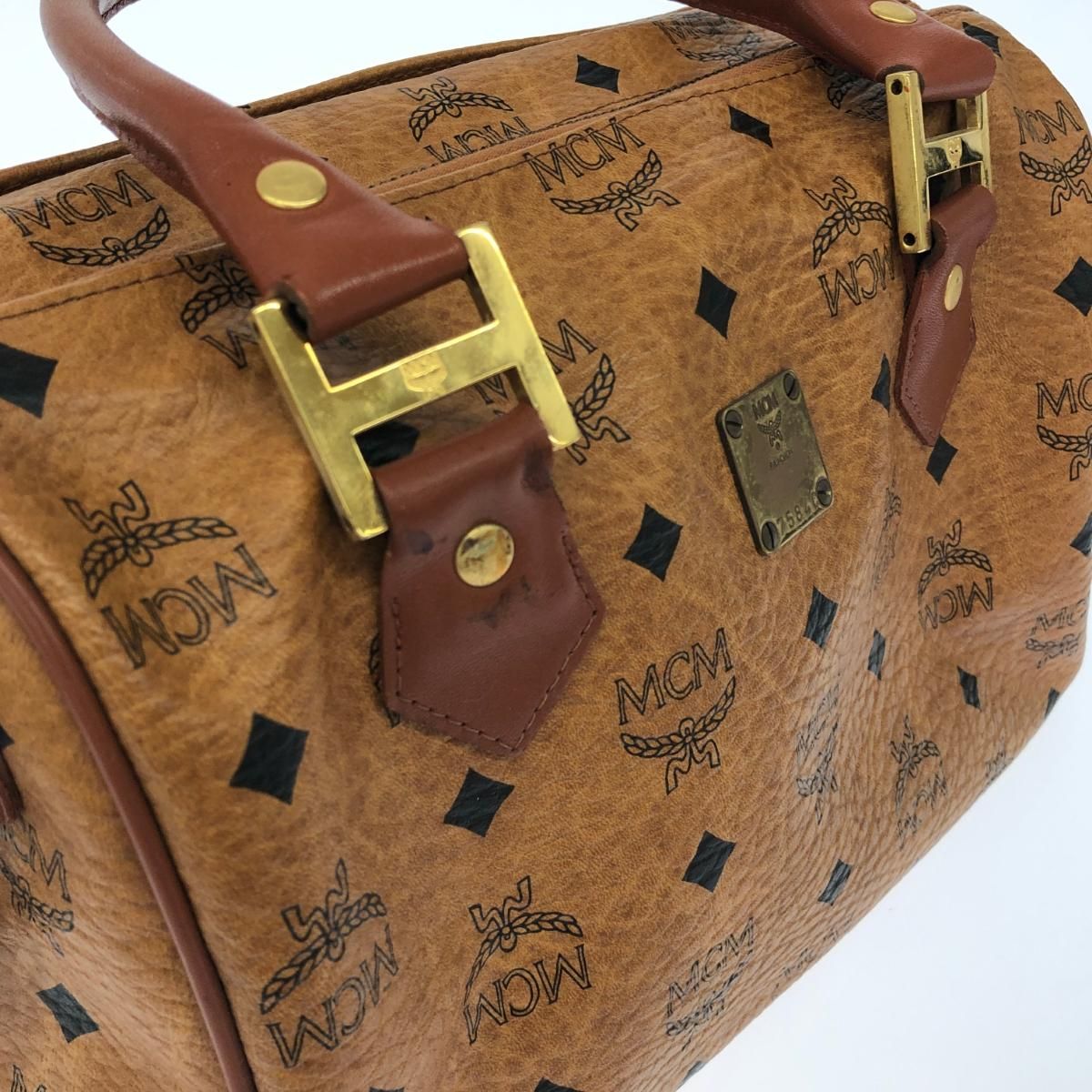 MCM エムシーエム 2WAYミニボストンバッグ ヴィセトス/PVC ブラウン
