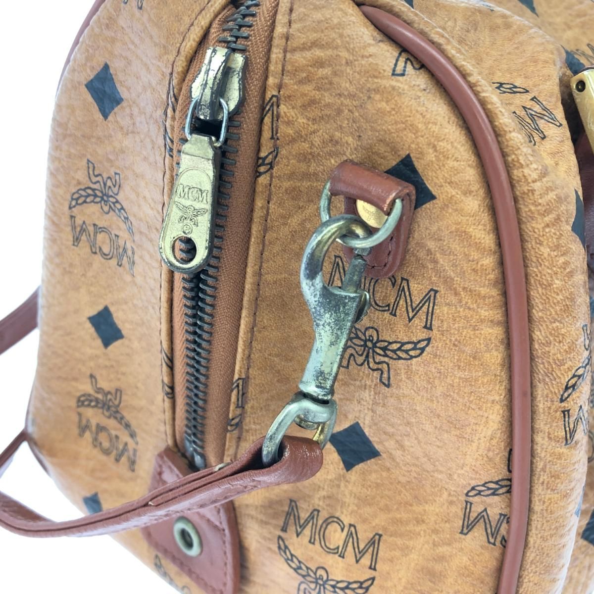 MCM エムシーエム 2WAYミニボストンバッグ ヴィセトス/PVC ブラウン