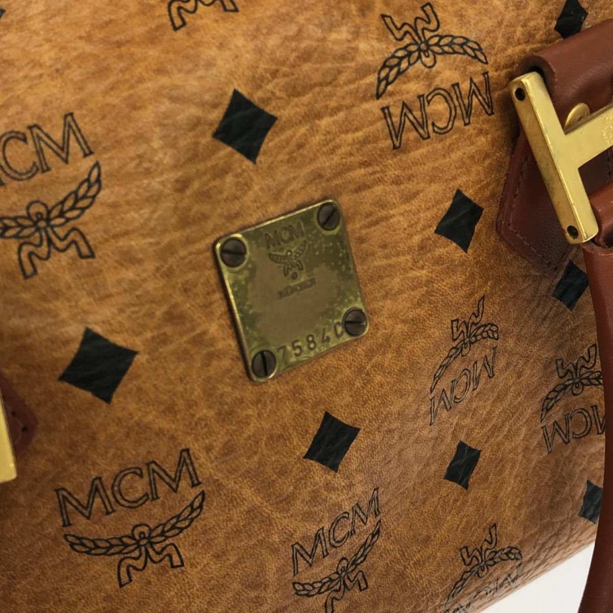 MCM エムシーエム 2WAYミニボストンバッグ ヴィセトス/PVC ブラウン