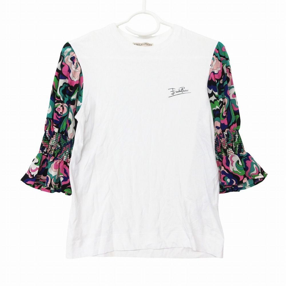 EMILIO PUCCI エミリオプッチ コットン シルク 総柄 シャツ クルー 