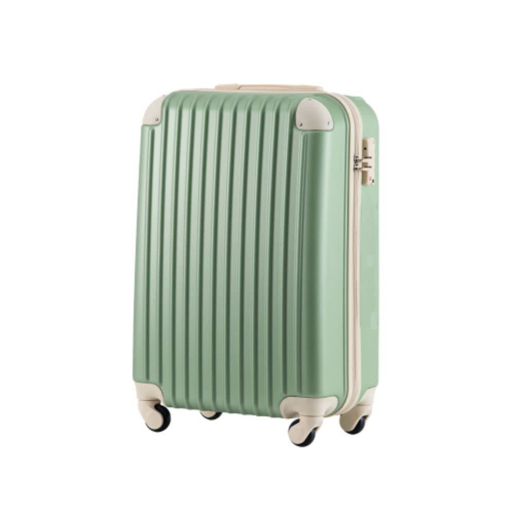 Special price 1 day suitcase 2 day small T8088 carry bag with TSA lock, stylish travel house, cute, small size, quiet, lightweight, carry-on case, light green x beige suitcase, BTM