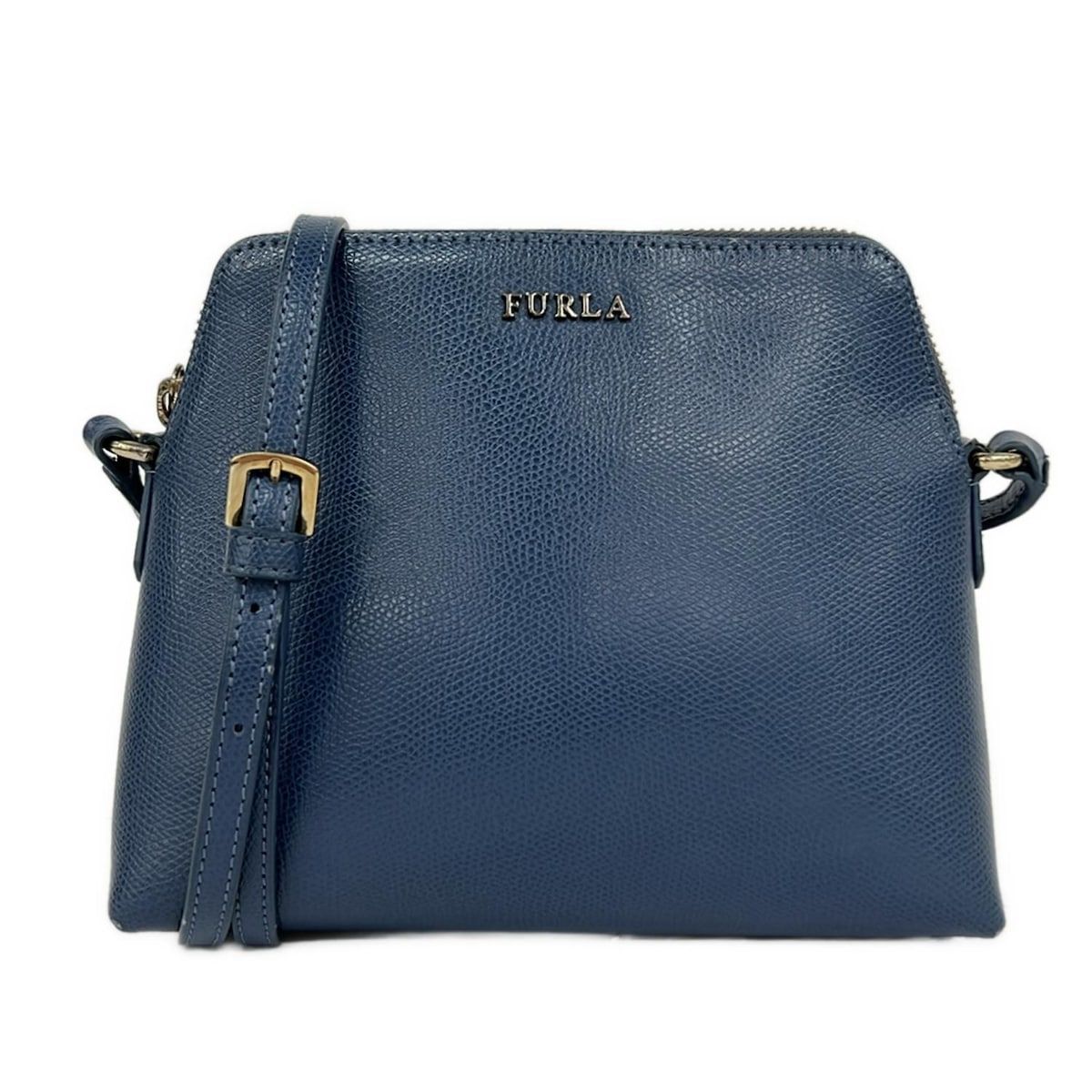 FURLA(フルラ) ショルダーバッグ - ネイビー レザー - メルカリ