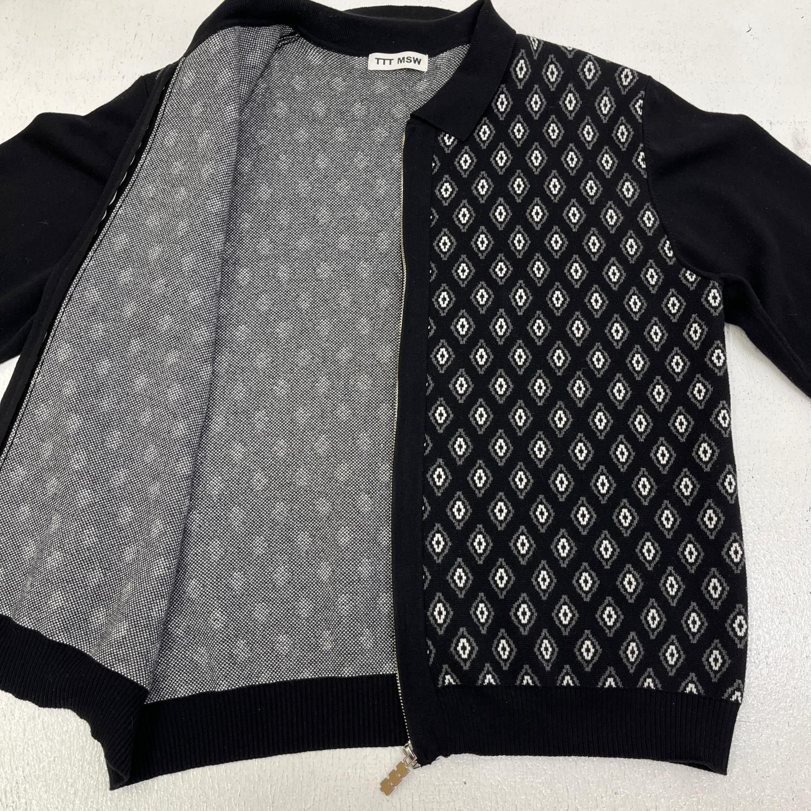 TTT MSW 23ss DIAMOND KNIT POLO BLACK L