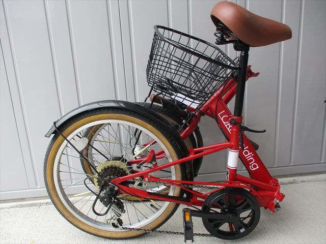 E980☆整備済み☆完成車発送☆中古折りたたみ自転車【20インチ 赤 