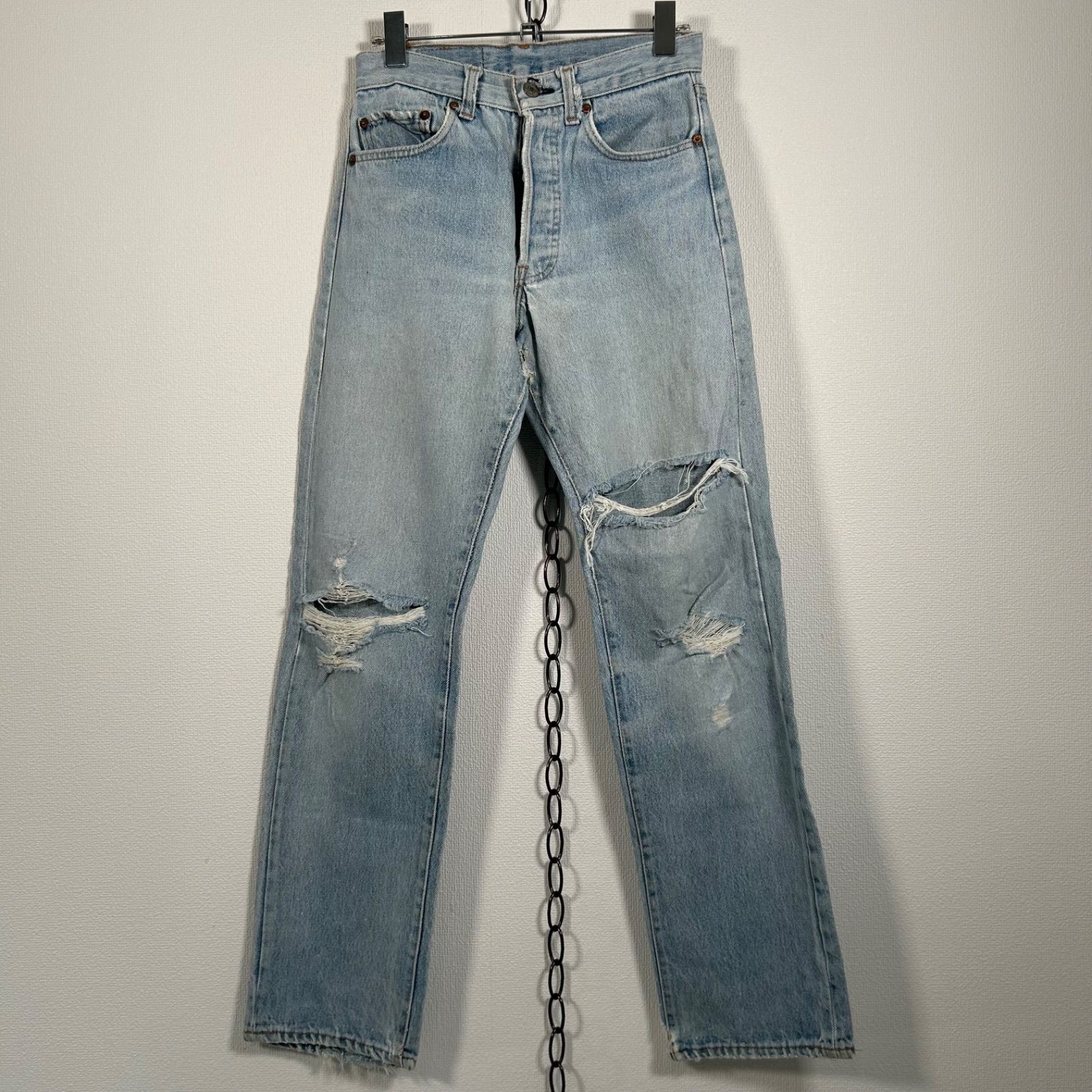 USA 80s Vintage Levi's ストレート ダメージデニム 501 ハチマル ボタン裏653