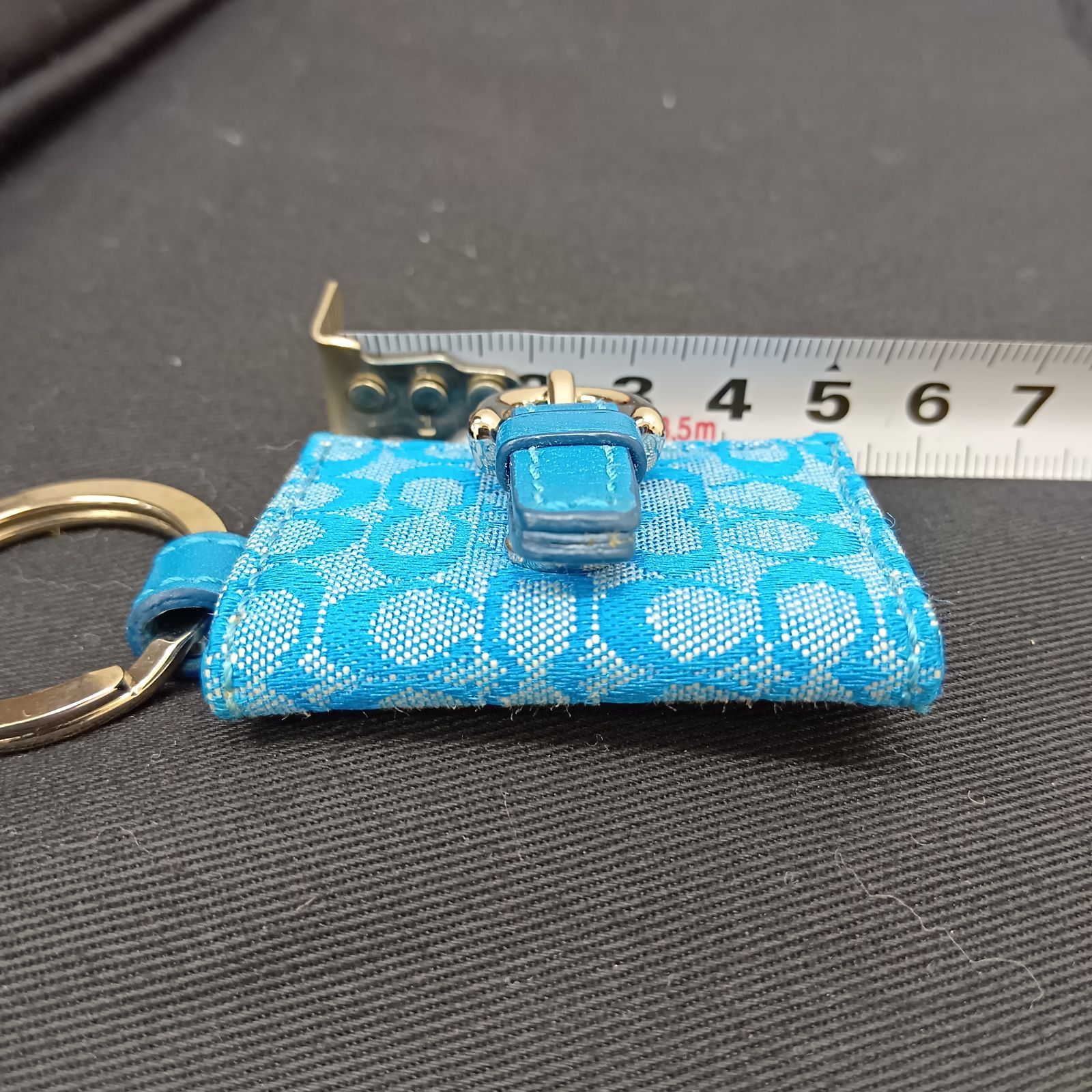 COACH 手帳型フォトフレームキーホルダー キーリング 水色 ビンテージ COACH フォトキーホルダー 手帳型 フォトフレーム キーホルダー コーチ