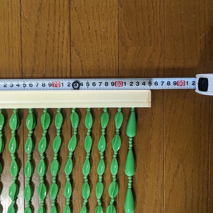 レトロ 柄 ビーズ暖簾 のれん グリーン 昭和レトロ ポップ インテリア