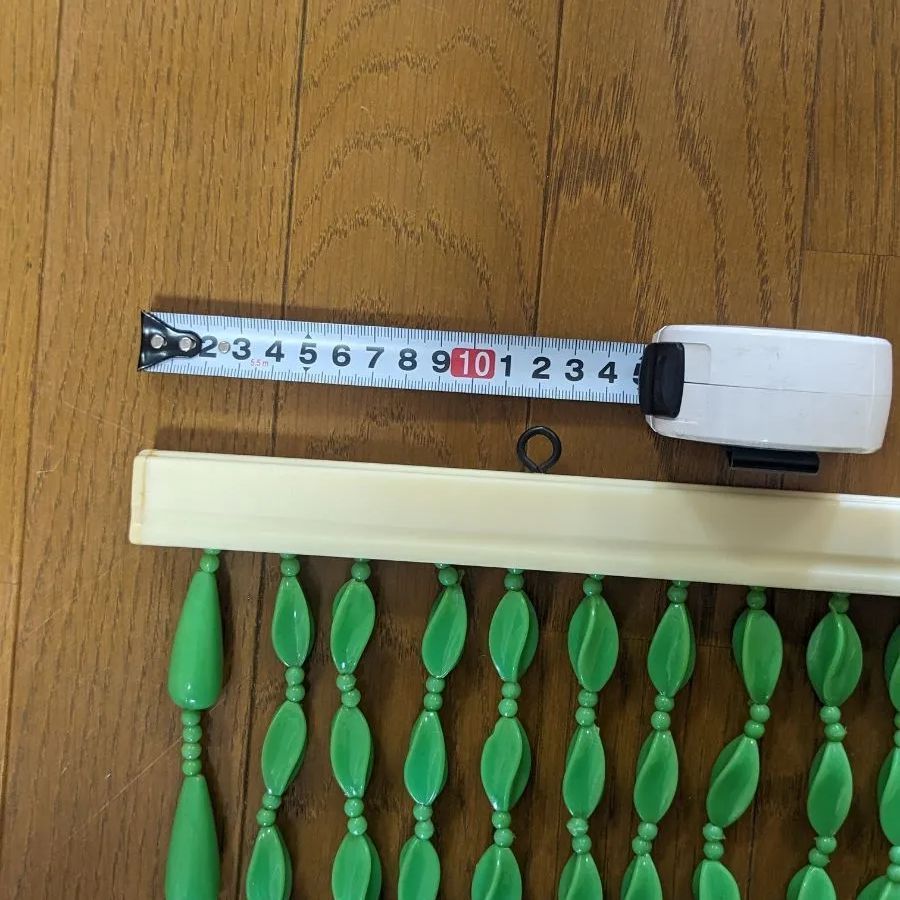 レトロ 柄 ビーズ暖簾 のれん グリーン 昭和レトロ ポップ インテリア