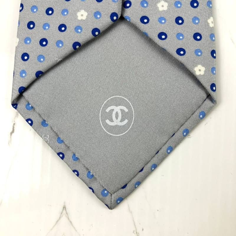 美品 CHANEL シャネル ネクタイ ココマーク ドット柄 花柄 カメリア