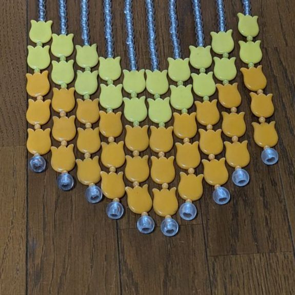 レトロ 花柄 ビーズ暖簾 のれん 昭和レトロ ポップ インテリア - メルカリ