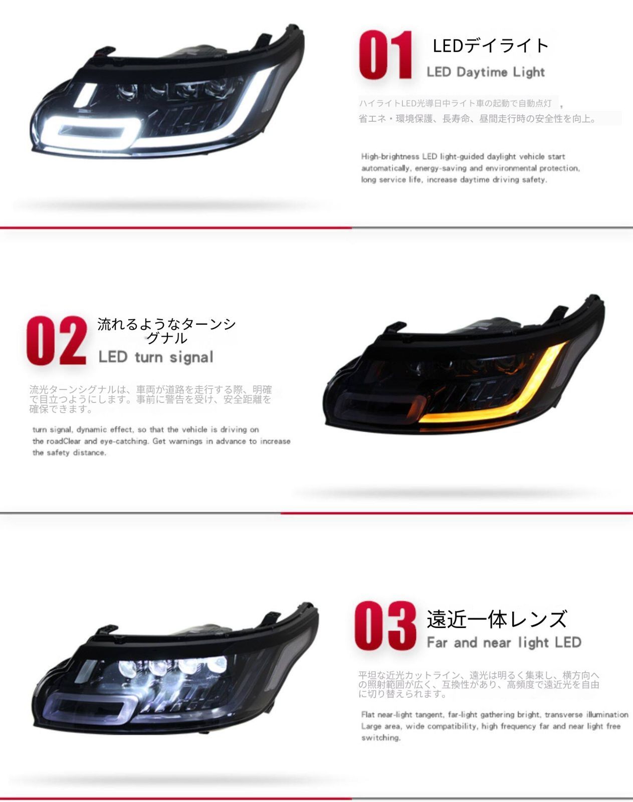 ランドローバー レンジローバースポーツ 2014-2017対応 ヘッドライト