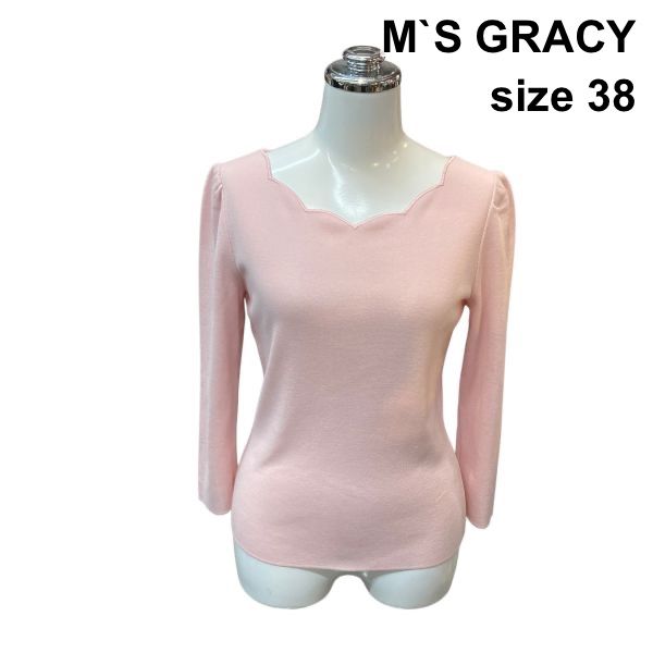 現在店頭販売中 未着用 エムズグレイシー 七分袖カットソー 38 ◇ エムズグレイシー M'S GRACY カットソー 七分袖 プルオーバー
