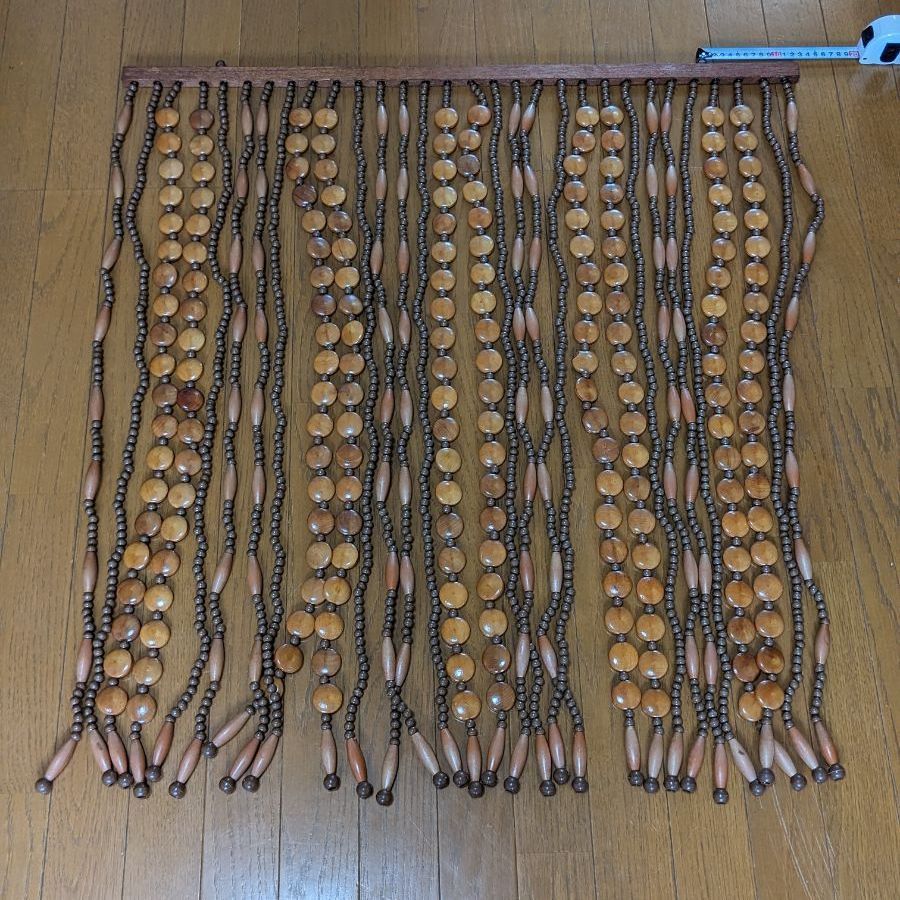 珠のれん　昭和レトロ　セルコン　アンティーク　暖簾　玉すだれ レトロ 玉すだれ 珠簾 のれん 昭和レトロ インテリア - メルカリ