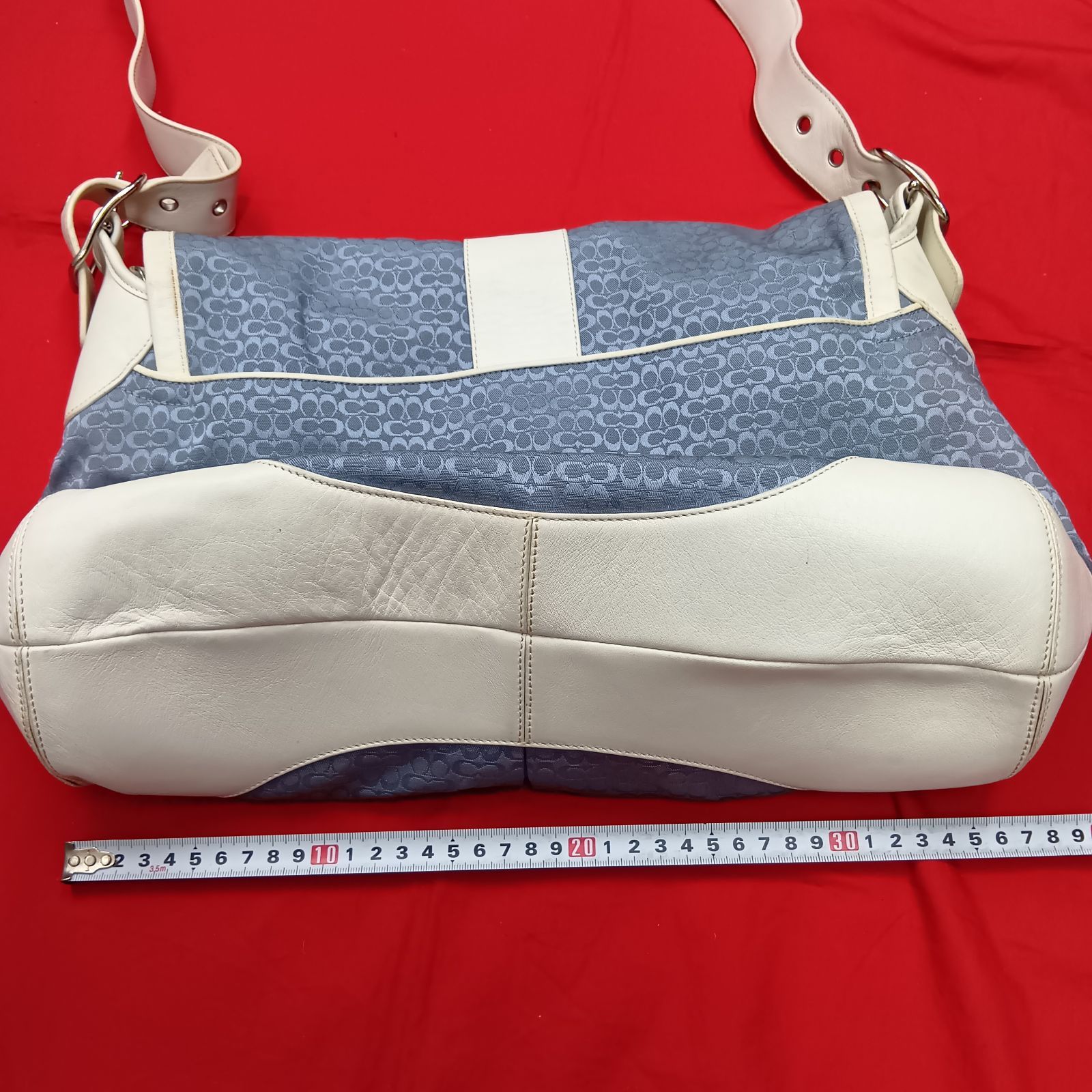 COACH ショルダーバッグ 5706 シグネチャー ライトブルー 