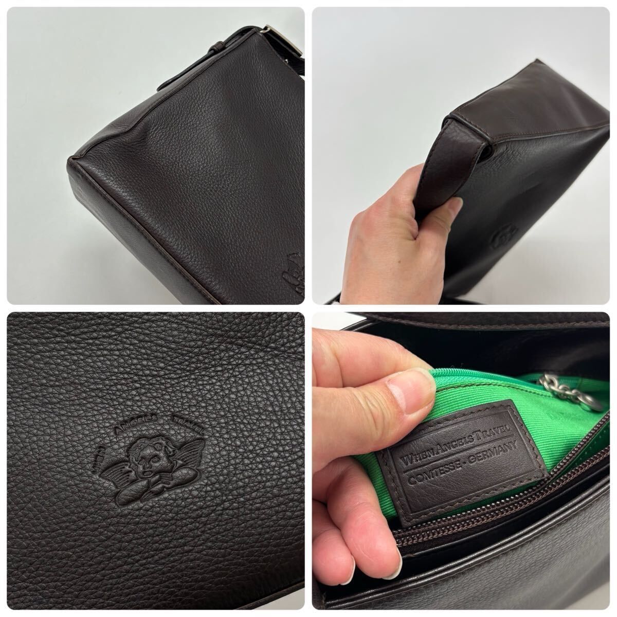 COMTESSE コンテス レザー ショルダー バッグ BAG ダークブラウン 系 