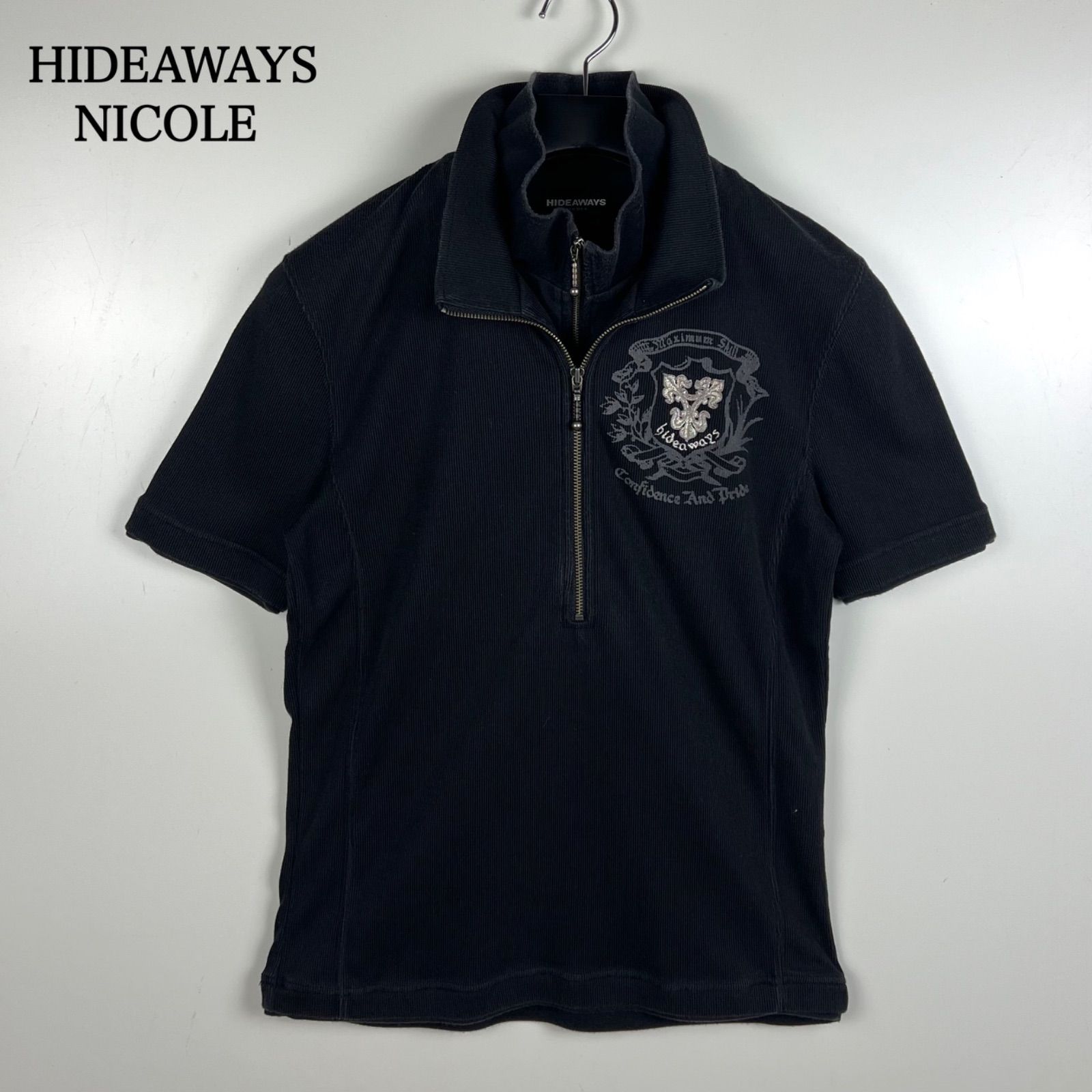 HIDEAWAYS NICOLE 00s y2k archive Layered zip S/S Tee 48 L 