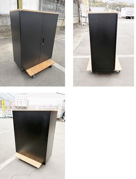 中古】【一部地域送料無料】共栄工業(株) 両開き書庫3段 ※鍵付き 天板 
