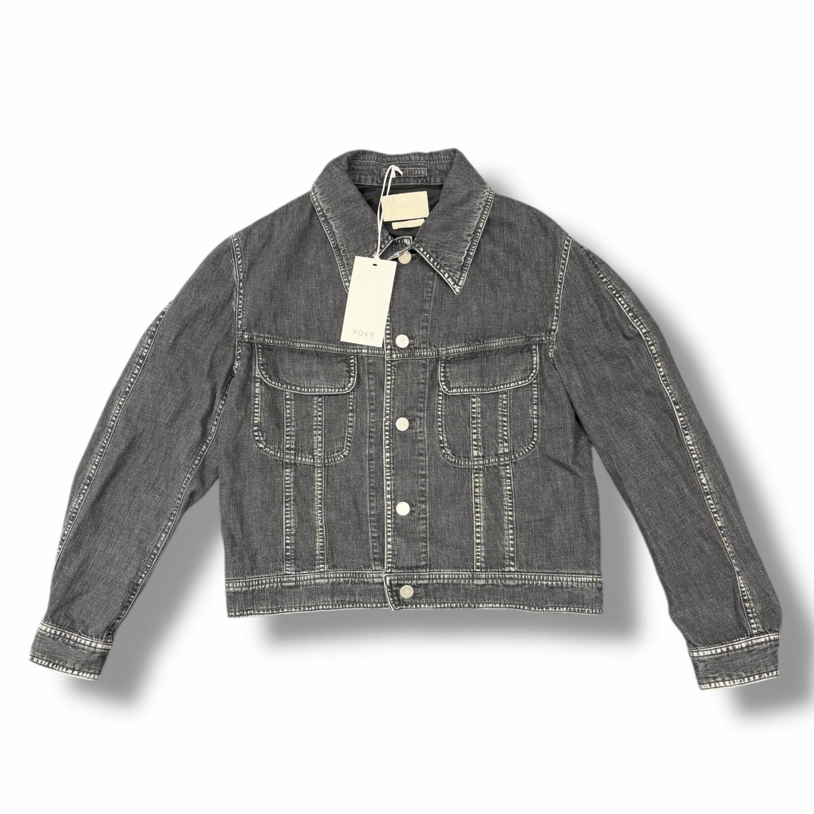 参考上代49500円 未使用 YOKE LIGHT-WEIGHT DENIM TRUCKER ライトウェイトデニムトラッカー Gジャン ヨーク YK25SS0930B ブラック 1 （12232M） 参考上代49500円 未使用 YOKE LIGHT-WEIGHT DENIM TRUCKER ライト