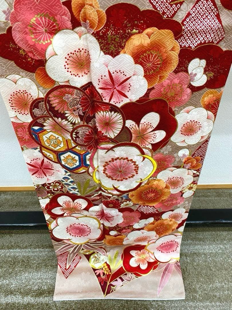振袖 刺繍 金彩 紋意匠 梅 身丈167cm 撥水加工済 MO3592 - メルカリ