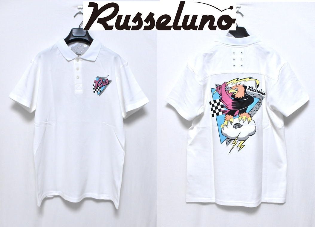定価3万1900円】新品 ラッセルノ ゴルフ イーグル プリント ポロシャツ