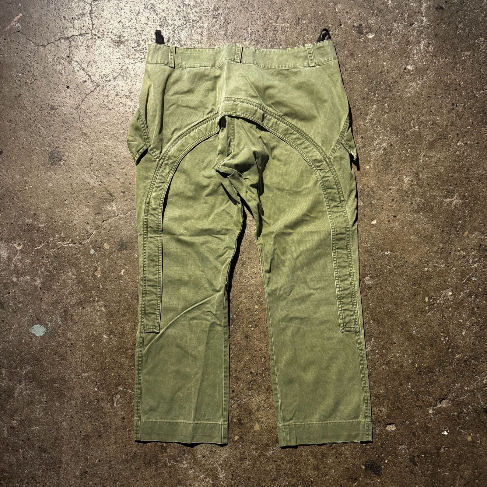 GRIFFIN 00s Archback Pants イタリア製 ヒップジップ Y2K オリーブ M 