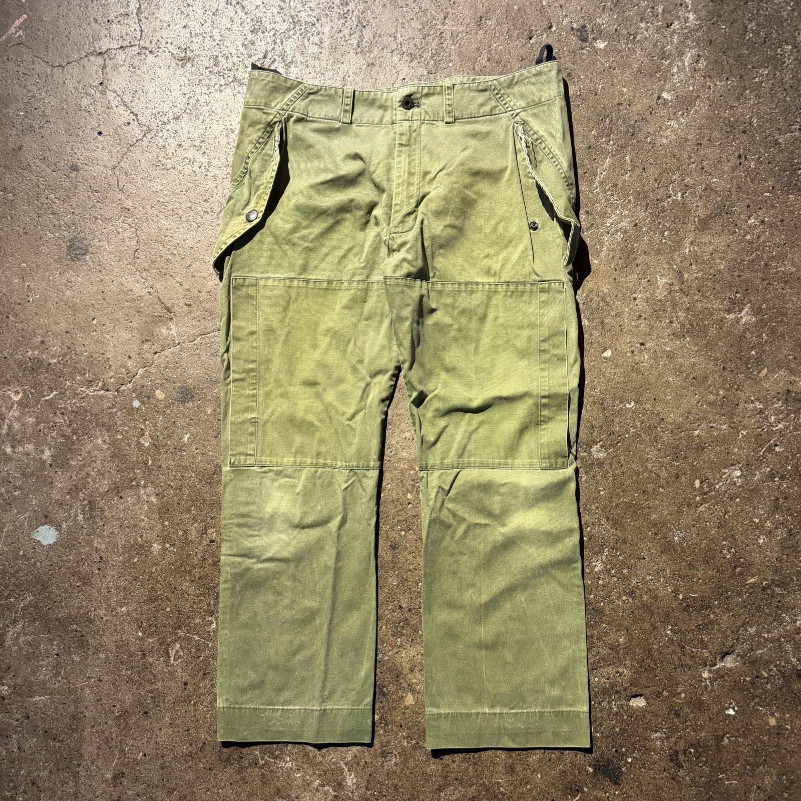 GRIFFIN 00s Archback Pants イタリア製 ヒップジップ Y2K オリーブ M 