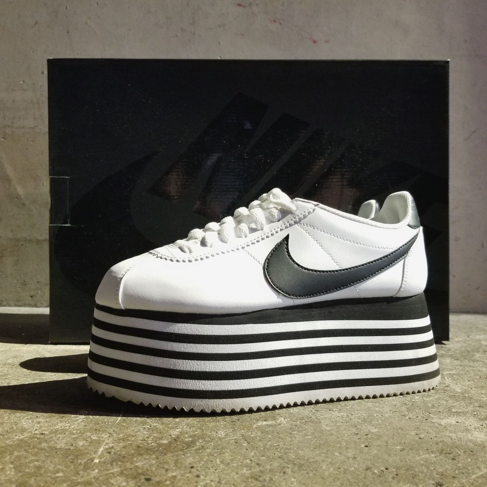 COMME des GARCONS 18aw × NIKE CORTEZ WHITE/BLACK 25 
