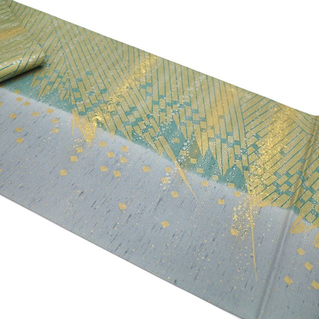 新古品】 本場牛首紬 袋帯 未使用 全通 正絹 紬 石川県指定無形文化財
