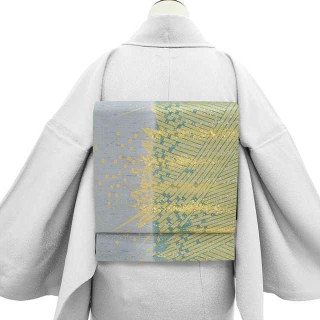 新古品】 本場牛首紬 袋帯 未使用 全通 正絹 紬 石川県指定無形文化財