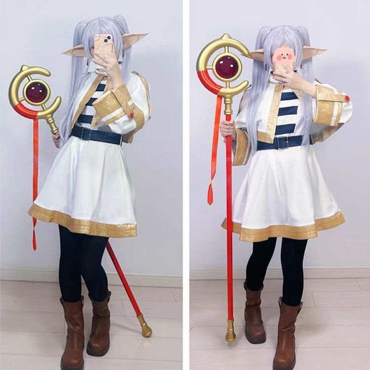 新品 未使用 コスプレ衣装 葬送のフリーレン ウィッグ付き 杖 新品 未使用 コスプレ衣装 葬送のフリーレン ウィッグ付き 杖