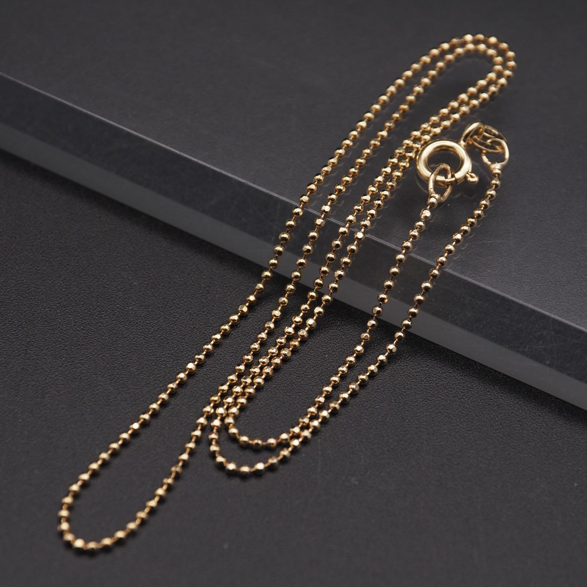 S481 ヴィンテージ 925 ITALY刻印 ネックレス カットボールチェーン 