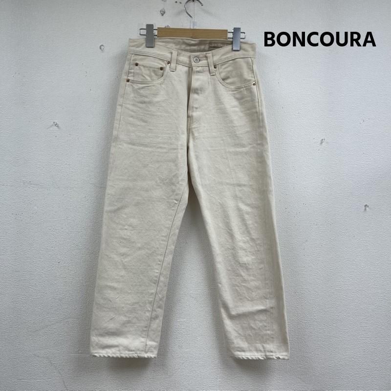 ボンクラ コットン ストレート デニム パンツ クリーム メンズ 28 