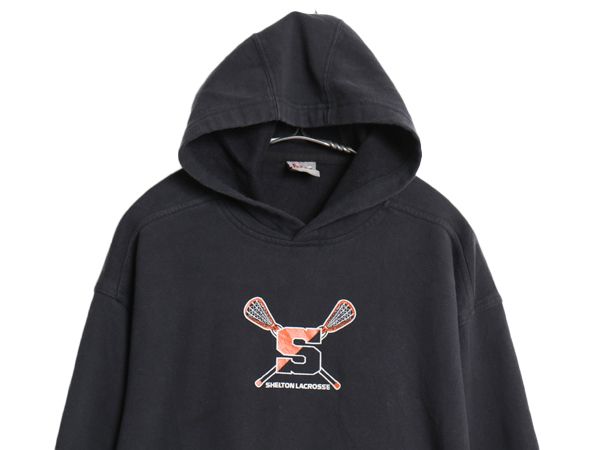 00s ナイキ カレッジ プリント スウェット フード パーカー メンズ S オールド トレーナー センター スウッシュ 裏起毛 リバース タイプ 黒 トップス 00s ナイキ カレッジ プリント スウェット フード パーカー