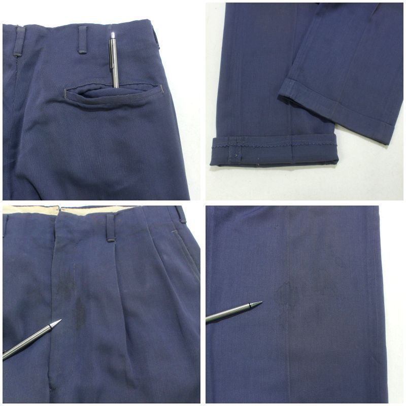 か*ー様 【超スペシャル】50s レーヨンギャバジンスラックス 黒 ブラック ヴ 50s vintage 2タック レーヨン ギャバジン スラックスパンツ メンズ S