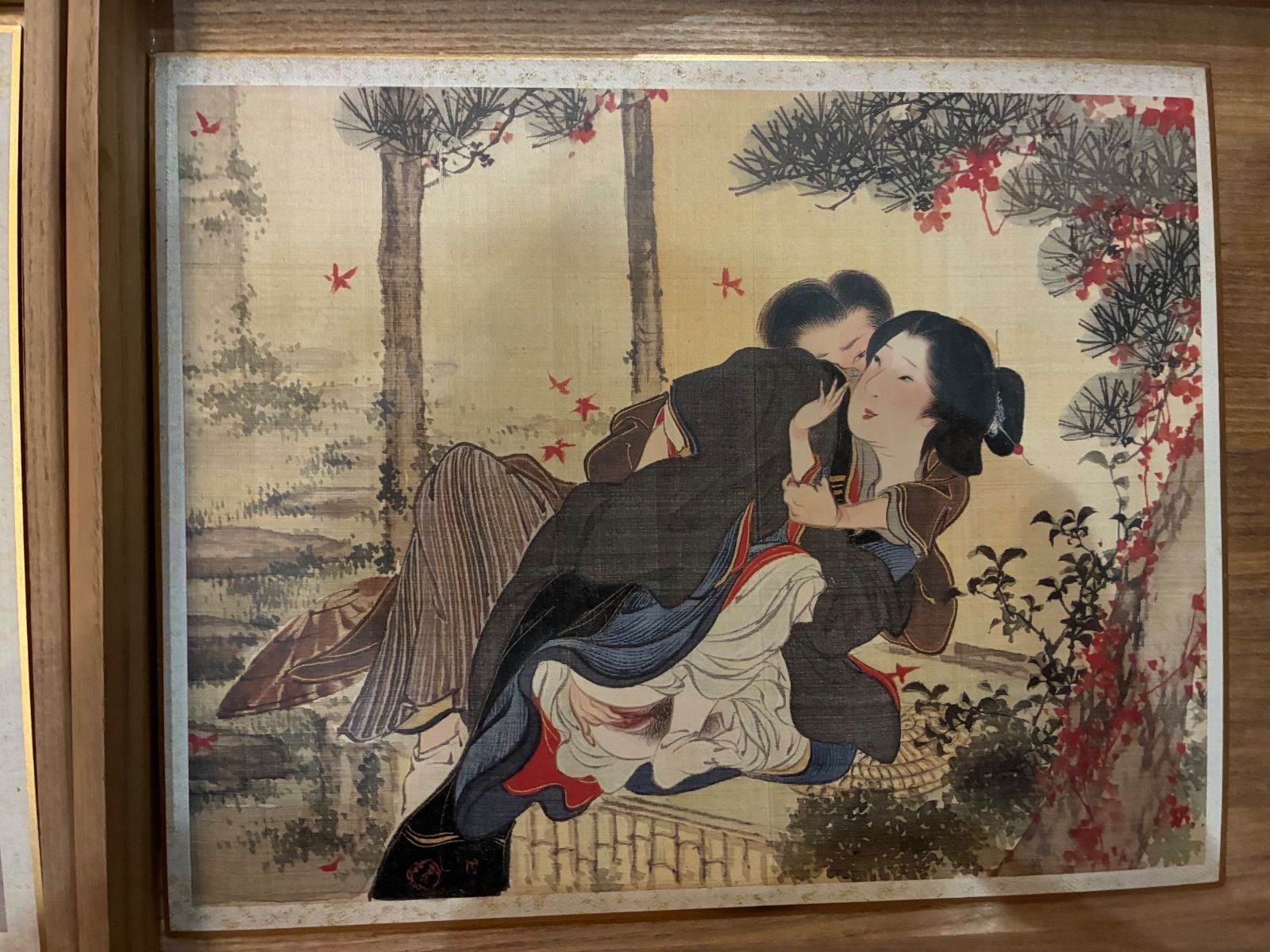 江戸〜明治期 浮世絵 春画 枕絵 十二枚揃 彩色 桐箱入り 秘画 絵巻