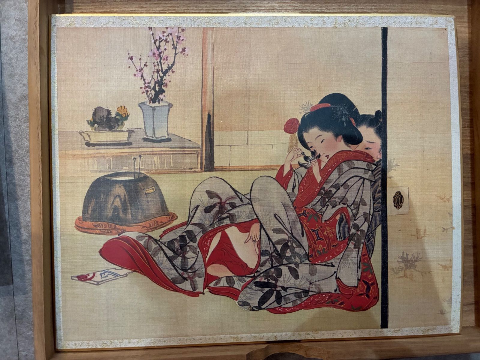 江戸〜明治期 浮世絵 春画 枕絵 十二枚揃 彩色 桐箱入り 秘画 絵巻