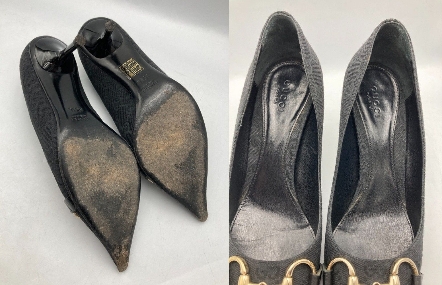 GUCCI グッチ オリジナルGG ホースビット ポインテッドトゥ パンプス 