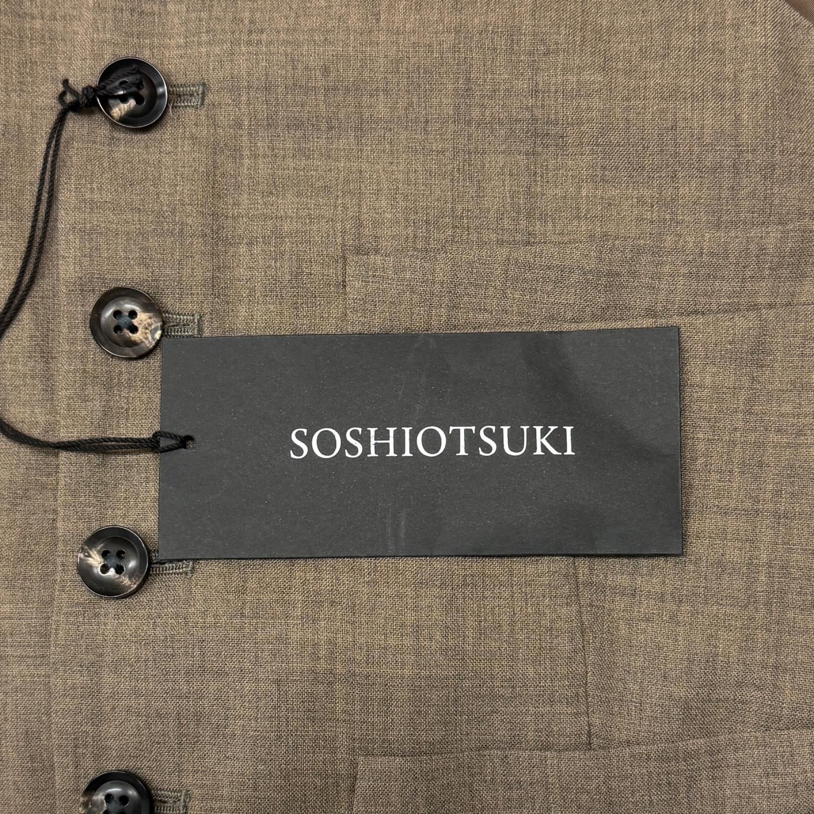 参考上代46200円 未使用 SOSHIOTSUKI 25SS V Back Neck Gilet Vバックネックジレ ベスト ソウシオオツキ S25SS21VE ブラウン 46 （11993M） 参考上代46200円 未使用 SOSHIOTSUKI 25SS V Back Neck Gilet Vバック