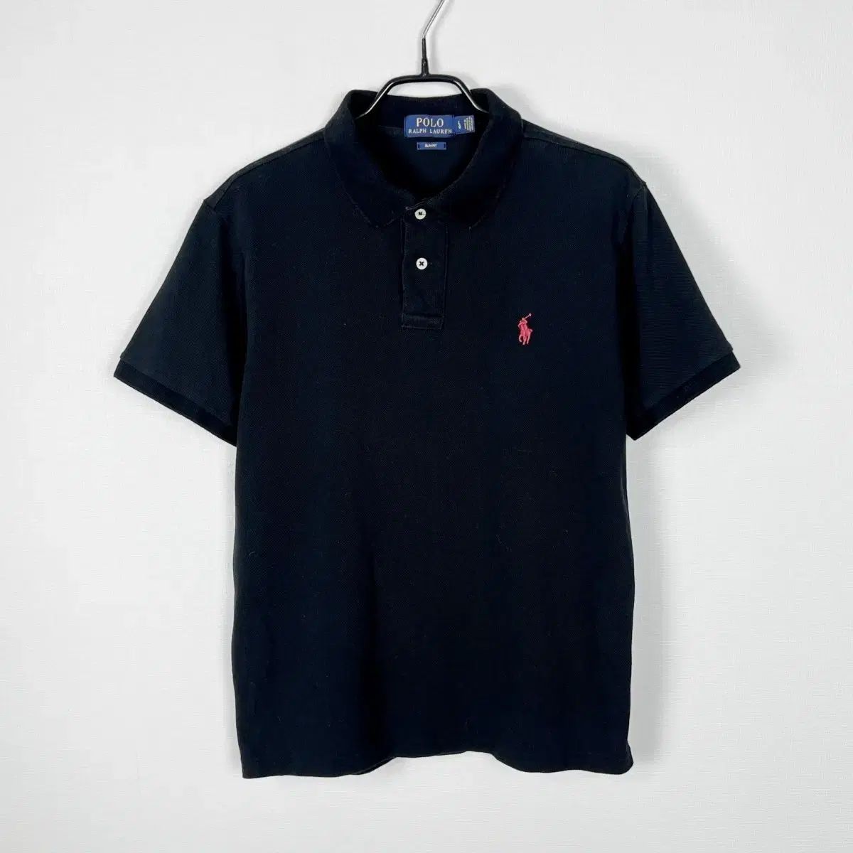 ポロ ラルフローレン スリムフィット ブラック 半袖 カラ Tシャツ 
