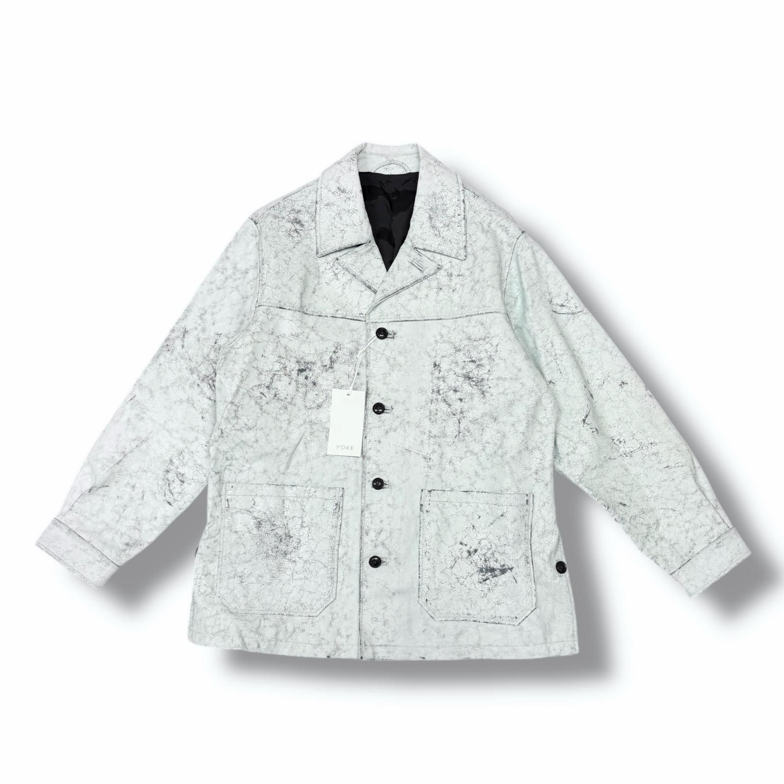 参考上代154000円 未使用 YOKE 25SS CRACKED GOAT LEATHER CAR COAT 