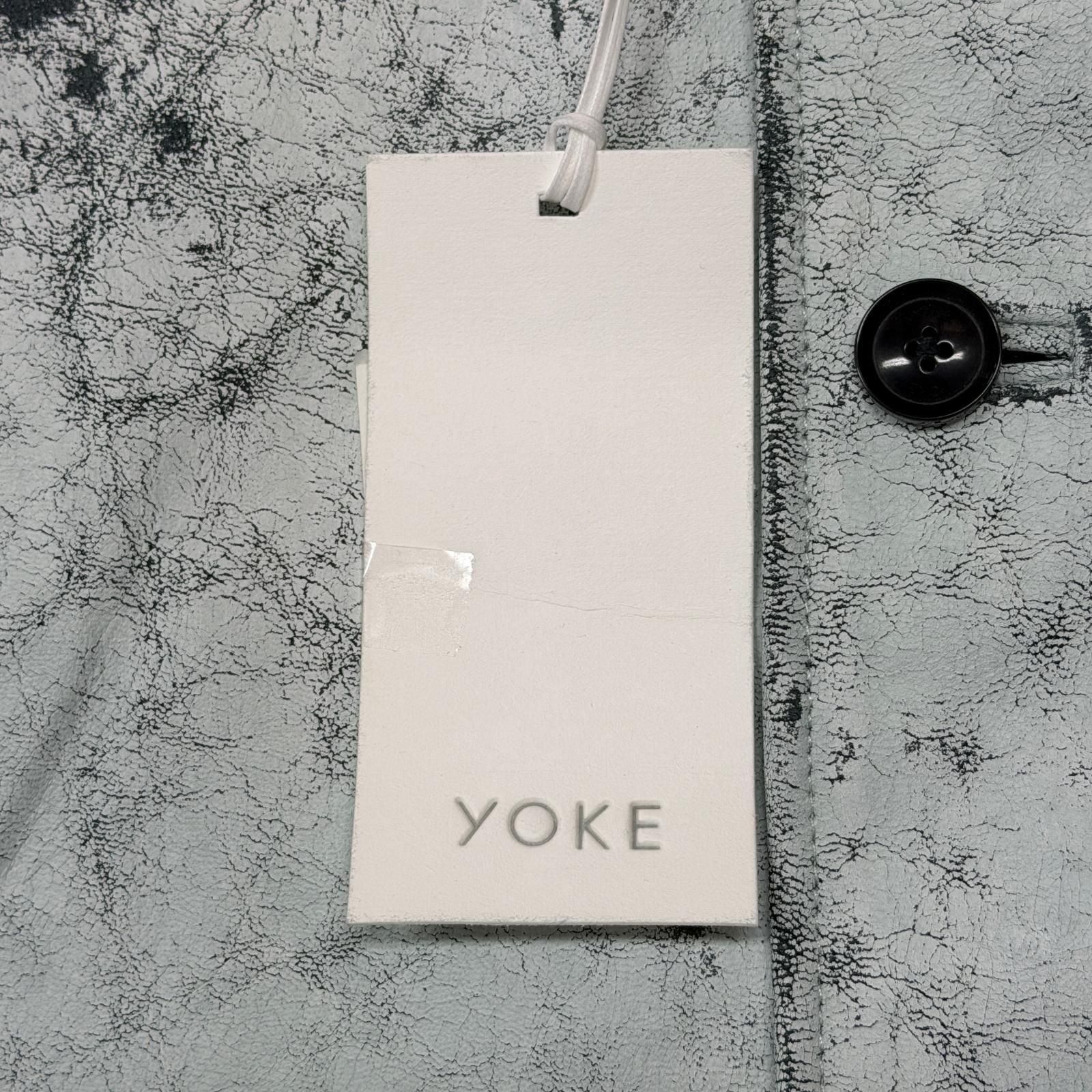 参考上代154000円 未使用 YOKE 25SS CRACKED GOAT LEATHER CAR COAT クラックドゴートレザー カーコート ヨーク YK25SS0901C ホワイト 3 （12245M） 参考上代154000円 未使用 YOKE 25SS CRACKED GOAT LEATHER CAR COAT