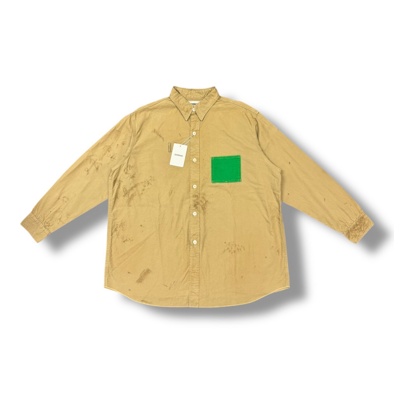 参考上代30800円 未使用 BOWWOW 25SS US PRISONER SHIRTS プリズナー長袖シャツ バウワウ BW251-UPS カーキエイジング L （633M5） 参考上代30800円 未使用 BOWWOW 25SS US PRISONER SHIRTS プリズナー