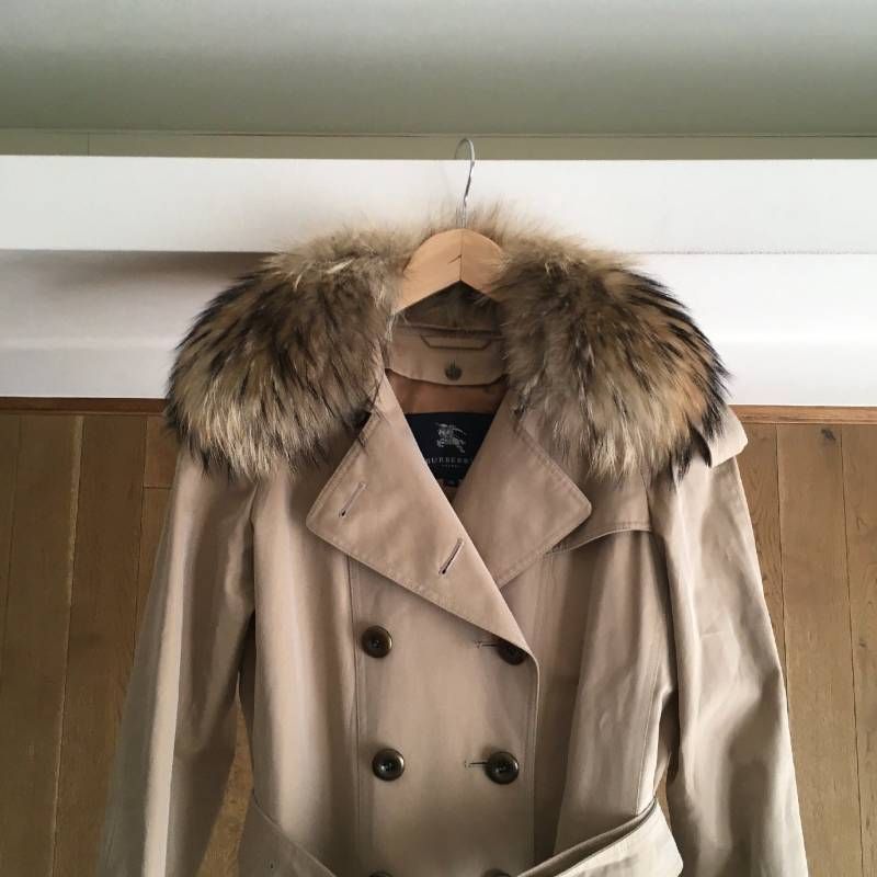 美品 BURBERRY LONDON バーバリーロンドン 高級 ファー ライナー付き