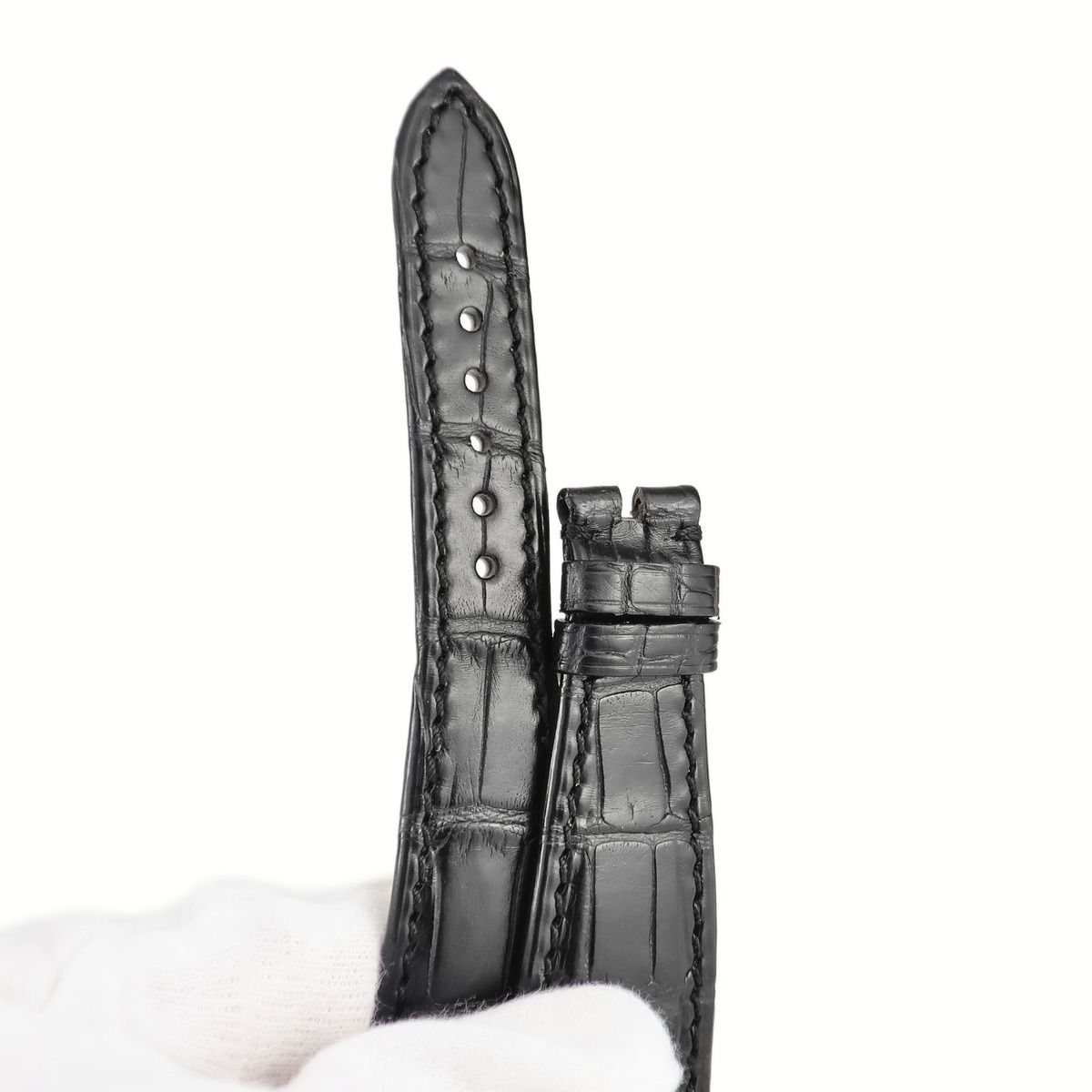 ブルガリ BVLGARI 腕時計パーツ 純正 AA39 アショーマ用 クロコバンド クロコダイル ブラック 新品同様 替え ベルト ストラップ ...