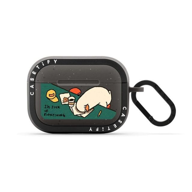 CASETiFY バウンス ケース AirPods Pro ケース(第1世代 ＆ 第2世代) - I’m sick of everything - マットチャコール